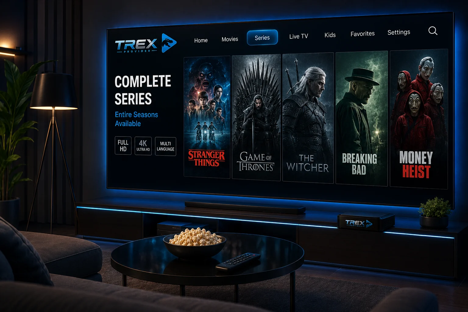 Complete TV series box-sets on TREX IPTV