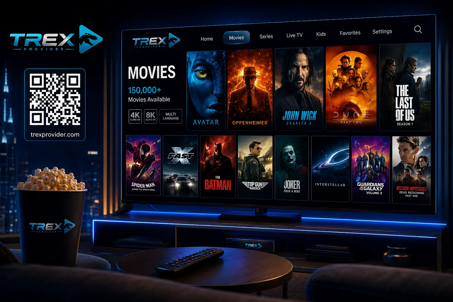 Global blockbuster movies on TREX IPTV