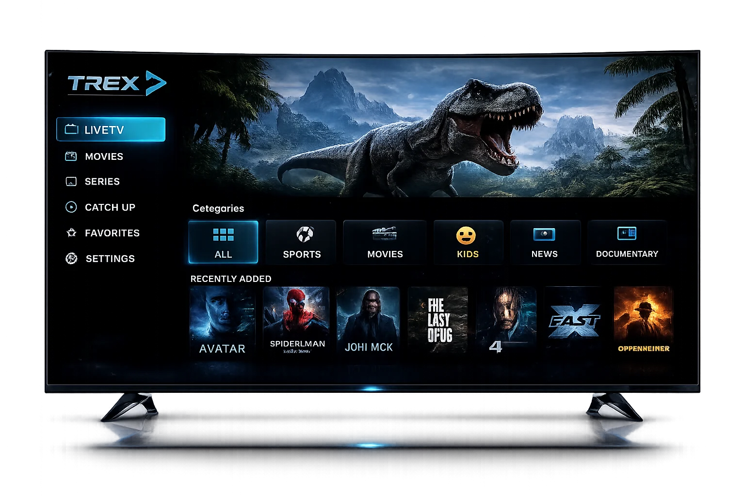 TREX Provider IPTV streaming interface